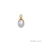 Rainbow Moonstone Pendant, Gold Electroplated, 8x12mm Pear Bezel Connector, DIY Bracelet Charm, GemMartUSA (RGM-10088)